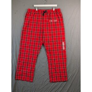 Trump Mens Pajama Pants Red Plaid Flannel Sleepwear Loungewear X-Large New